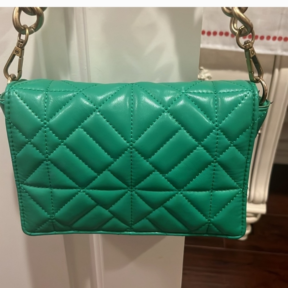 Green Zara mini Bag 8x5 inches with gold handle - Picture 3 of 6